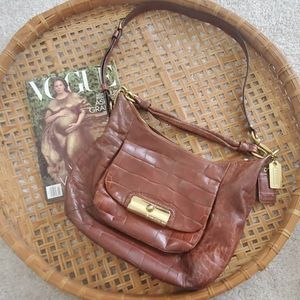 Coach Kristin Embossed Hobo in Walnut